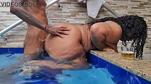 bbw drank all my milk right by the pool edge