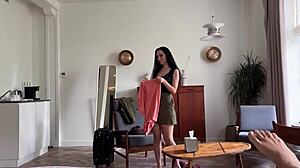 oh wow this hot stepmom forgot to put on panties before bed and now teasing with big tits 😏