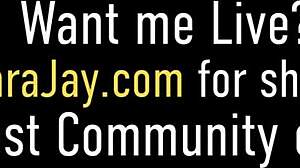 lucky hard cock gets milked by sara jay, tinslee regan, and lyla jordan in wild 4some