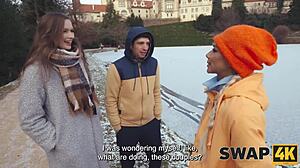 I watched my boyfriend in kinky threesome with hot girl