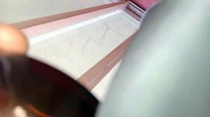 spying on brunette bathing guy in feminine clothing fucks her pear-shaped ass buries cock in anus busty big-ass latina