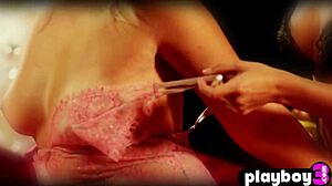 Sexy Uma Jolie plays hot with blonde milf after striptease cuddling