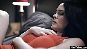 krissy lynn and horny lesbians shared a guy's big cock after hot kissing