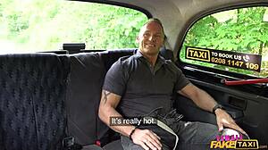 Milf gets her big tits felt and he makes her squirt in car