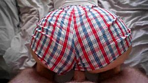 Convinced Step Sister Into Wet Pov Sex With Doggystyle And Cowgirl Riding In Tight Shorts, Ending In Juicy Creampie For Curvy Babe