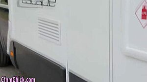 In a British femdom scene, elegant ladies take control and tug on submissive guy's cock during CFNM humiliation