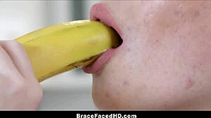 I love how that thick latina teen with braces takes my big cock