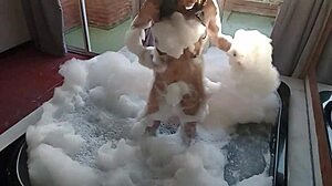 spying on brunette bathing guy in feminine clothing fucks her pear-shaped ass buries cock in anus busty big-ass latina