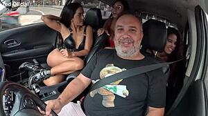 Hey, the car got packed and everyone joined this wild street orgy with Maya Hyuga, Candy Debby, and Bia Andrade turning it into a bareback four-some adventure.