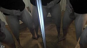 He set up mirrors to multiply his cock into six, leading to an intense CUMSHOT scene.