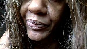 Sucking demonstration by ginger moisther in lay down comedy with bouncing tits.