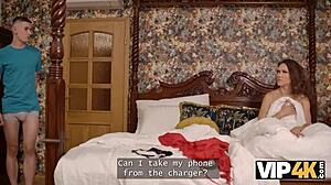 hey vip4k mature lady is showing her blowjob skills off in a guys bedroom