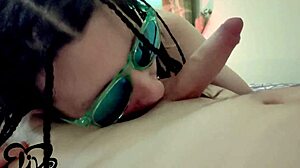 hey this teen with pigtails wants cum and sucks cock on her knees until he can't resist