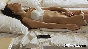 Ardent Teen 18+ Finger Fucks Her Soft Virgin Vagina in Close-Up Until Cumming