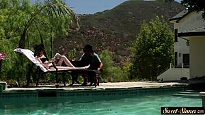 My classy stepdaughter rides my cock before we spoon together