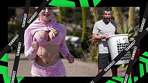 hollie mack casually deepthroats her stepbro's monster cock to just get it over with, blonde teen handling that big thing like a pro