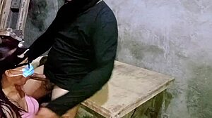 Delivery rider casually tells shy girl not to worry when her pussy gets wet