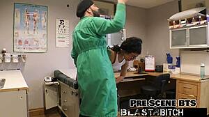 jasmine rose's shaved pussy and face get dominated with latex gloves in close-up cum blast