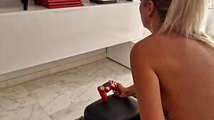 Wife attempts tetris game during sybian ride challenge