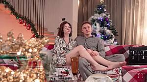 All I want for Christmas is his monster cock! Creampie orgasm with juicy tits.