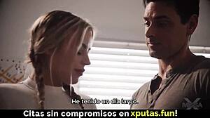 Blonde stepdaughter sucks cock and enjoys fucking with uncle and father-in-law in homemade video.