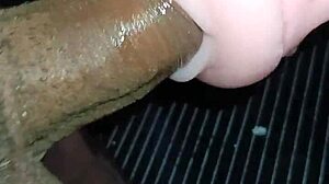 quick blowjob then sex filling her entrance with creamy cum on desk