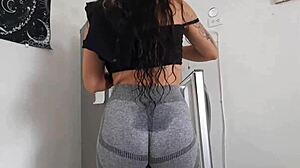 stepbrother, ready to fuck my tight pussy doggystyle after gym?