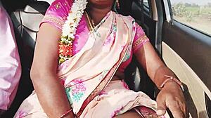 Oh man this Indian housewife is cheating with car sex and Telugu dirty talks 😏