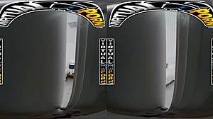 stepsister mae milano gets down on her knees in virtual porn. she stuffs her mouth with stepbro's big cock, making him moan loudly.