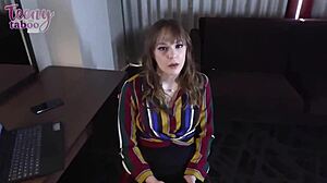 Slutty clever gal rebecca vanguard teases in lingerie before riding seth's big cock in doggy style for a quickie creampie.