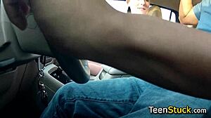 Teen Shows Titties To Stranger For A Ride