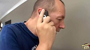 Rough deepthroat and double penetration for trashy blonde bitch in threesome creampie