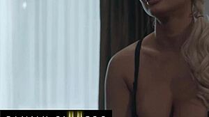 Naughty Babe Fucks Her Sister's Man Hard with Pussy Licking and Cum on Tits in Bed