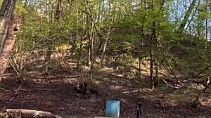 Kinky Easter Humiliation and BDSM Orgasms in Forest with Milf Redhead Fetish Public Outdoor Nature