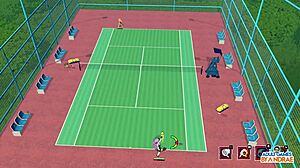 in this hentai episode lina and zheng get into wild 3some action with big tits anal and squirting creampie. the curvy monsters dominate in cartoon fetish outfits during the tennis angels ex game.