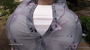 i love showing off my huge fake tits in chelsea charms one button style