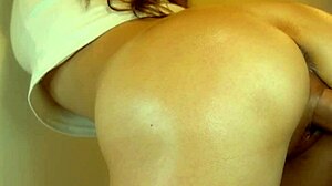 Uncensored Japanese not daughter bends over doggystyle for fucking and cum on ass from horny pussy surprise