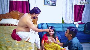 feeling so aroused as tharki dhogi baba fucks bhabhiji under birth pretext and creampies her with hindi audio passion
