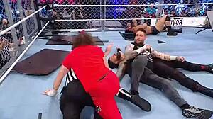 i feel excited watching wargames masculina at survivor series 2022 with intense wrestling action.
