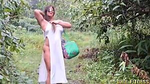 dani fitness, let's do a trail with a fan... ended up with lots of sucking and hot fucking in nature by bolt jones