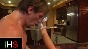 Oh yeah, this horny blonde milf is fucking that big cock doggystyle until it cums right in her mouth