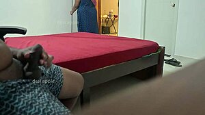 Oh gosh, dick flashing to maid Poornima while she cleans, handjob follows in Indian home setting