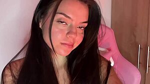 teen gamer girl fingers herself in dorm room while roommate's away... oops, got caught mid-orgasm