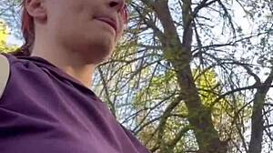 Kinky Easter Humiliation and BDSM Orgasms in Forest with Milf Redhead Fetish Public Outdoor Nature