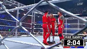 i feel excited watching wargames masculina at survivor series 2022 with intense wrestling action.