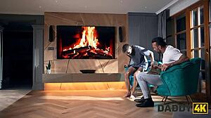 Daddy4k horny teen 18+ with perfect natural body loves to cheat on her bf in their bedroom!