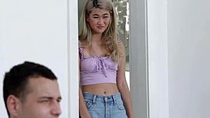 Step bro makes bet with petite teen sis Sofia Su and fucks her tight Asian pussy as kinky prize