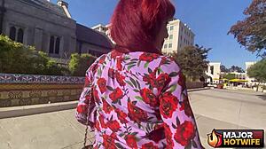 Stunning redhead milf sexy vanessa takes rough anal pounding from rome major!