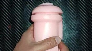 quick blowjob then sex filling her entrance with creamy cum on desk