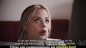 Blonde stepdaughter sucks cock and enjoys fucking with uncle and father-in-law in homemade video.